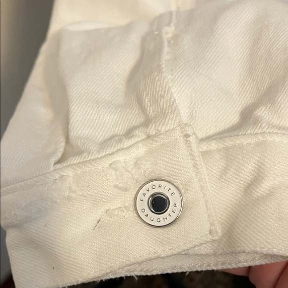 Favorite Daughter White Pockets Denim The Otto Jacket Boyfriend Distress Jacket - Picture 7 of 16